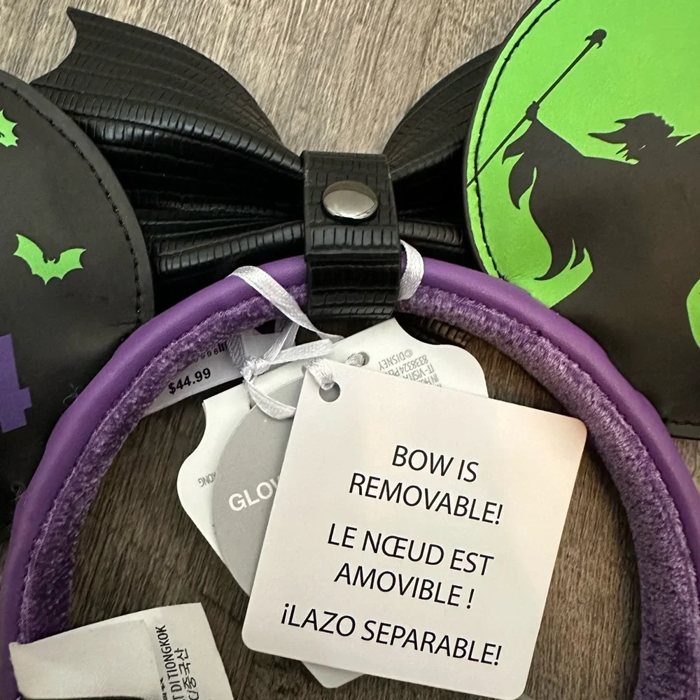 NWT Disney Parks Loungefly Oogie Boogie Bash 2024 Glow in the Dark Mickey Ears - Picture 9 of 10